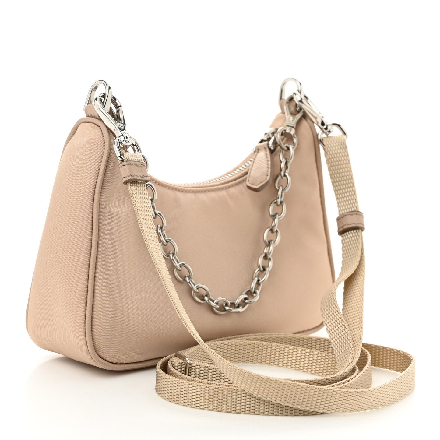 Tessuto Nylon Saffiano Mini Re-Edition 2000 Shoulder Bag Cammeo