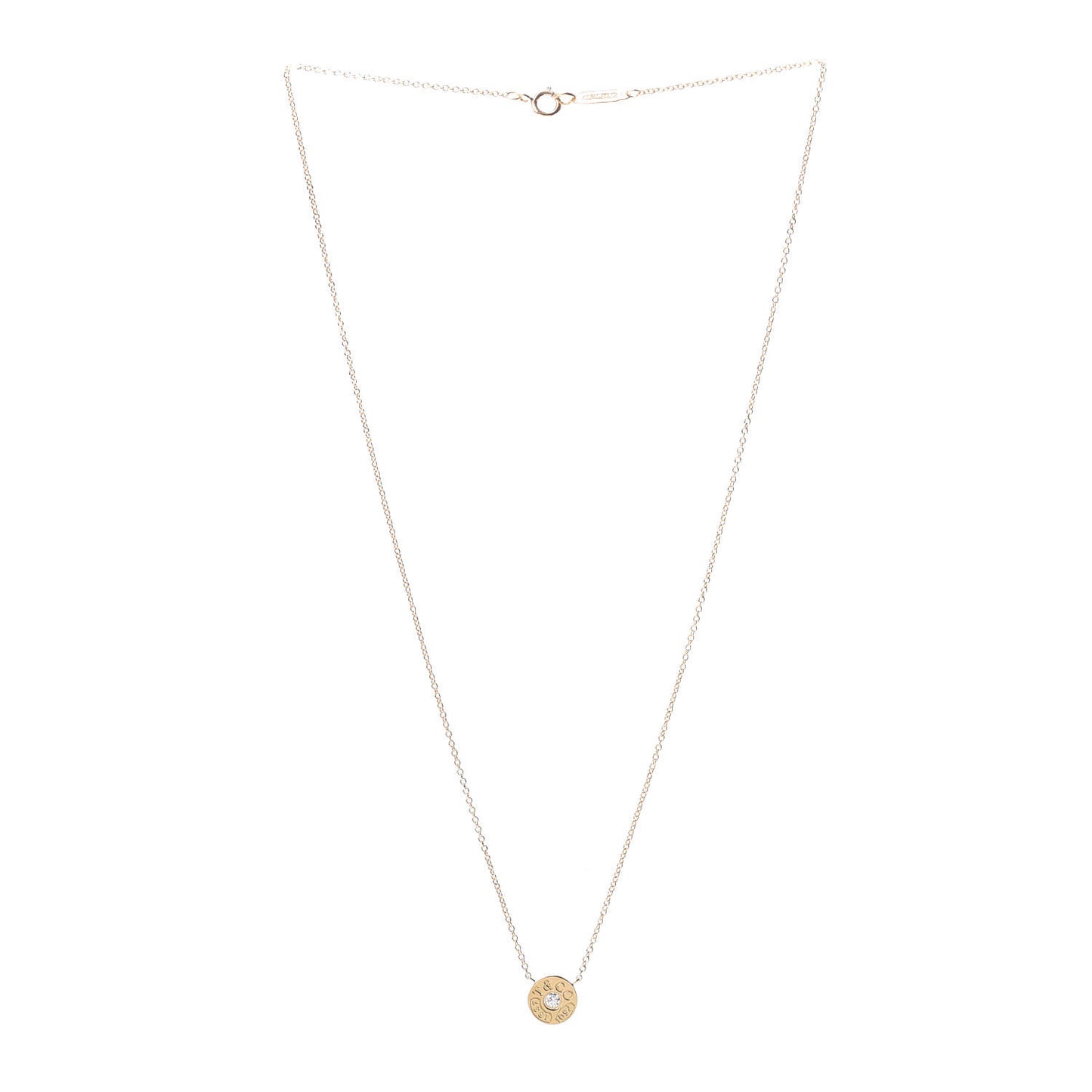 18K Yellow Gold Diamond 1837 Circle Pendant Necklace