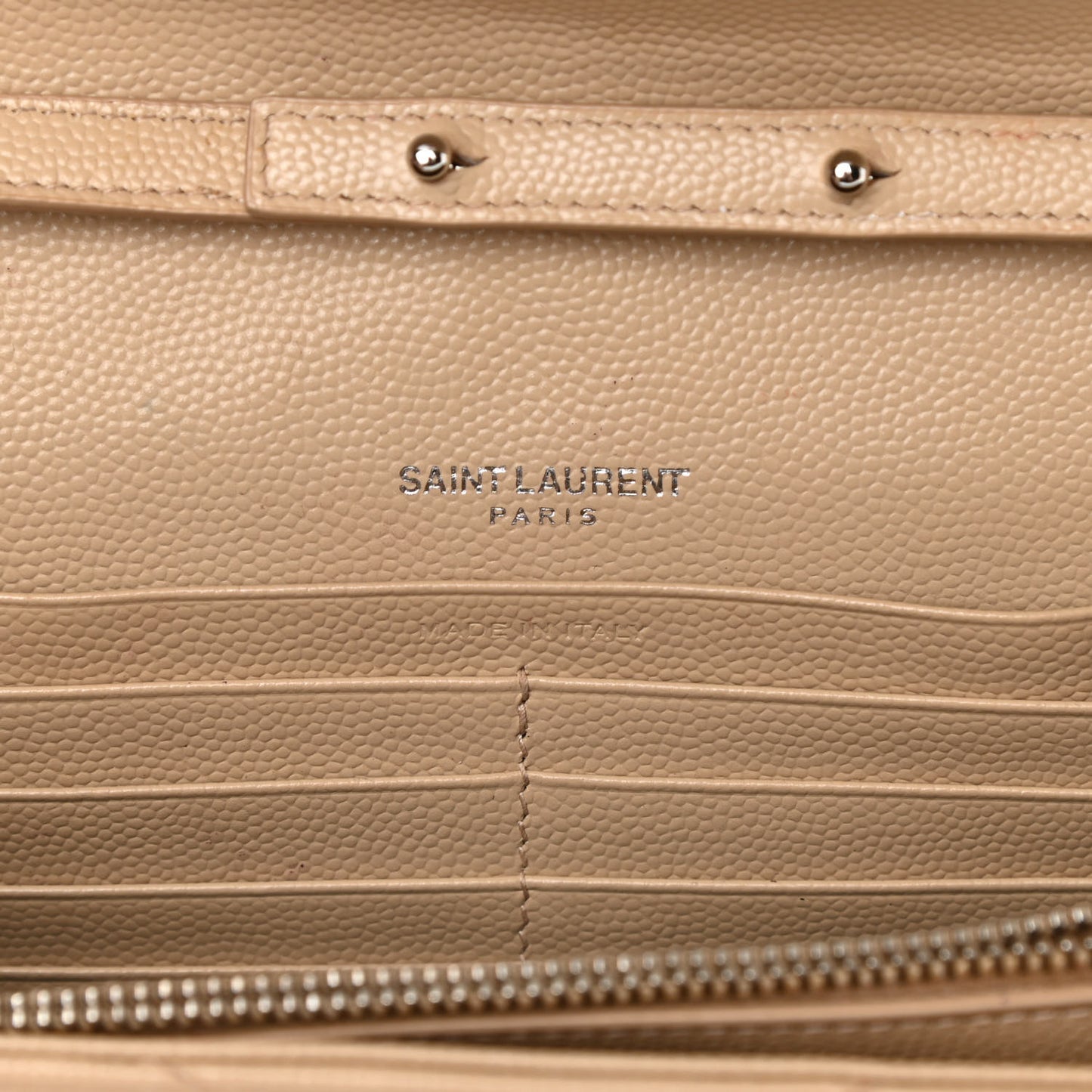 Grain De Poudre Matelasse Chevron Monogram Chain Wallet Nude Powder