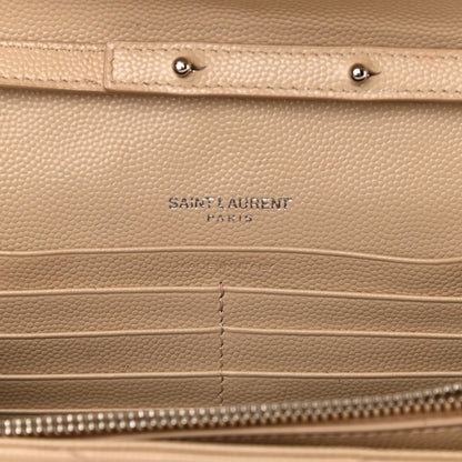 Saint Laurent Grain De Poudre Matelasse Chevron Monogram Chain Wallet Nude Powder 6 of 16