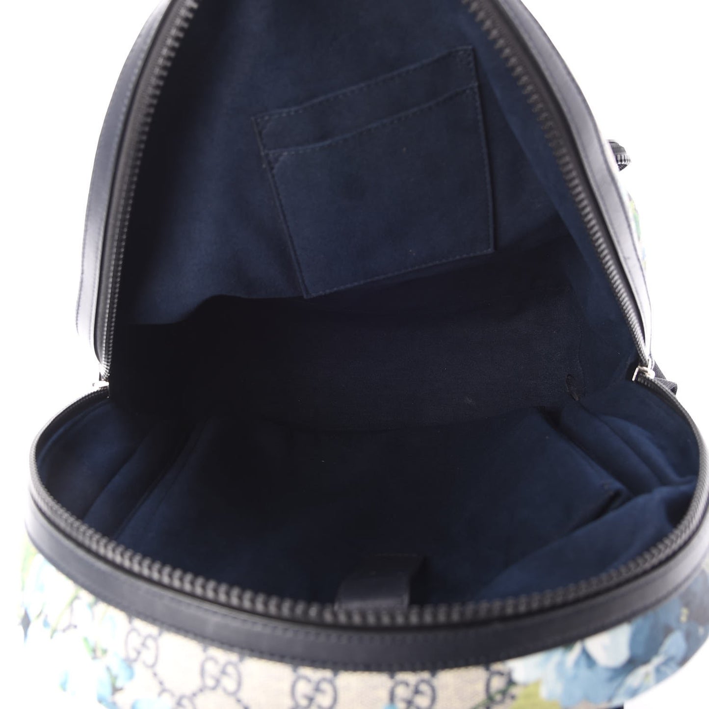 GG Supreme Monogram Blooms Medium Day Backpack Beige Blue Navy