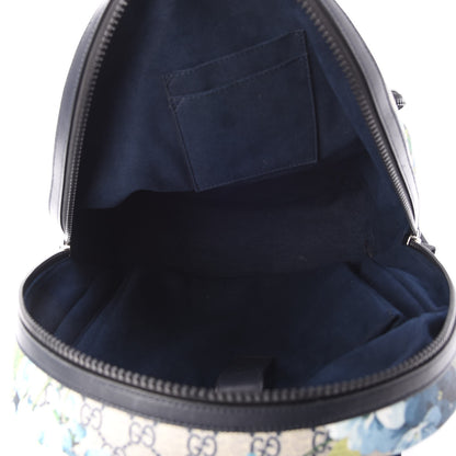 Gucci GG Supreme Monogram Blooms Medium Day Backpack Beige Blue Navy 7 of 9