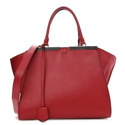 Fendi Vitello Dolce Shiny Nappa Petite 3Jours Tote Mattone Maldives 1 of 13