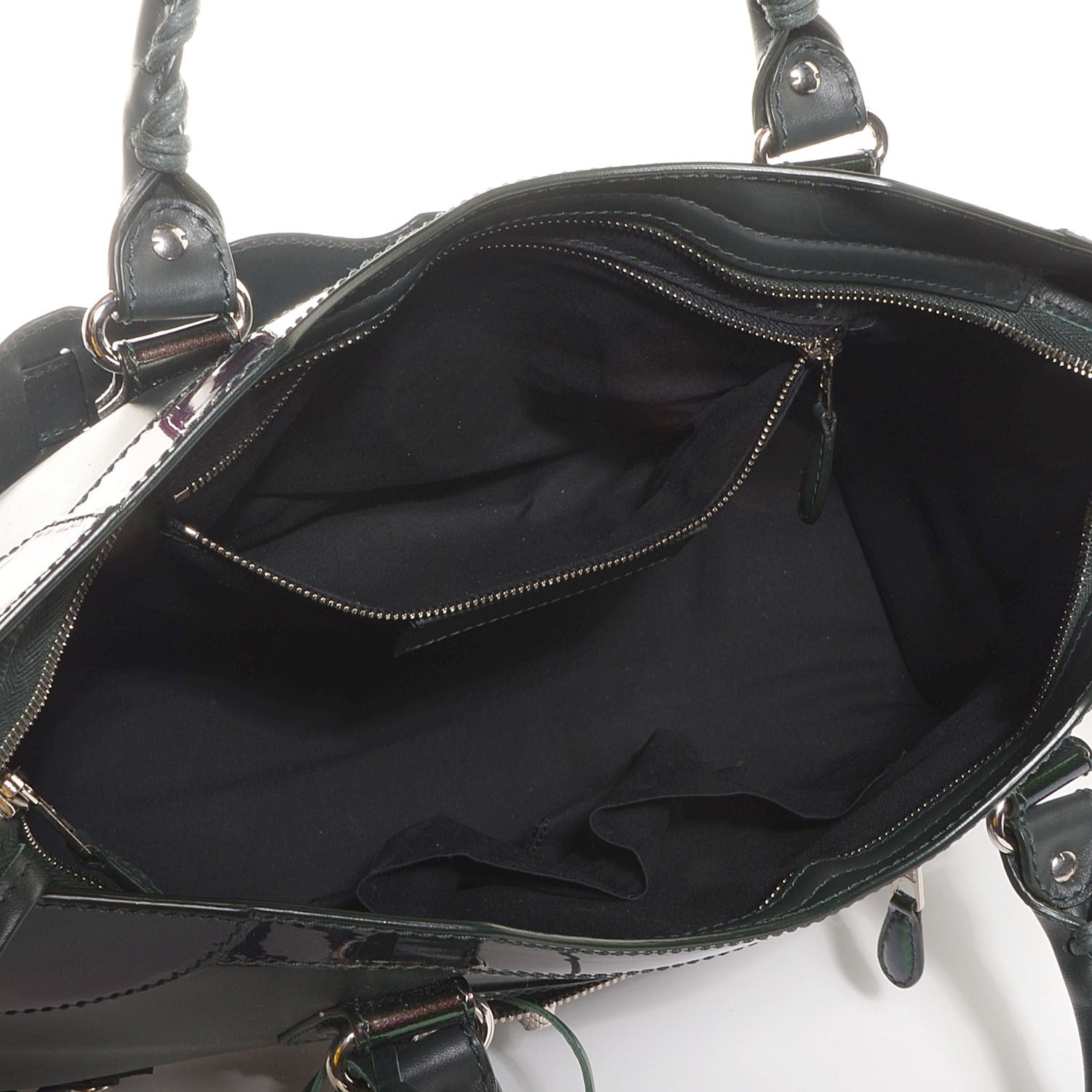 Balenciaga Smooth Calfskin Metallic Patent Giant 12 Silver Hardware City Vert Poker Fonce 6 of 10