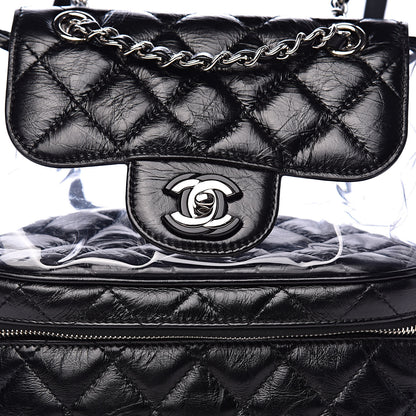 Chanel Crumpled Calfskin PVC Quilted Backpack Black 11 of 11