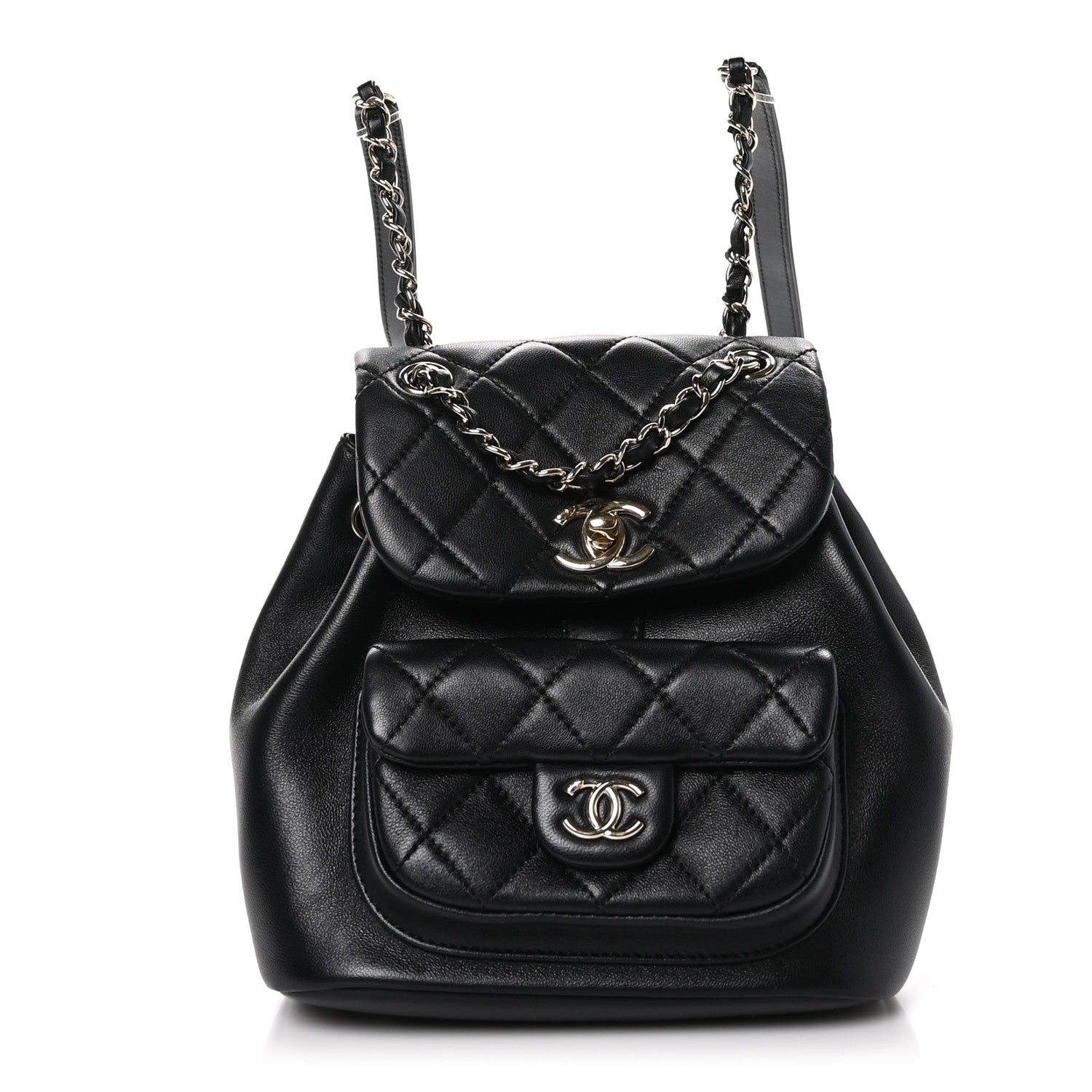 Chanel Lambskin Quilted Small Duma Drawstring Backpack Black 1 of 11