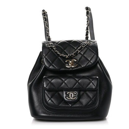 Chanel Lambskin Quilted Small Duma Drawstring Backpack Black 1 of 11