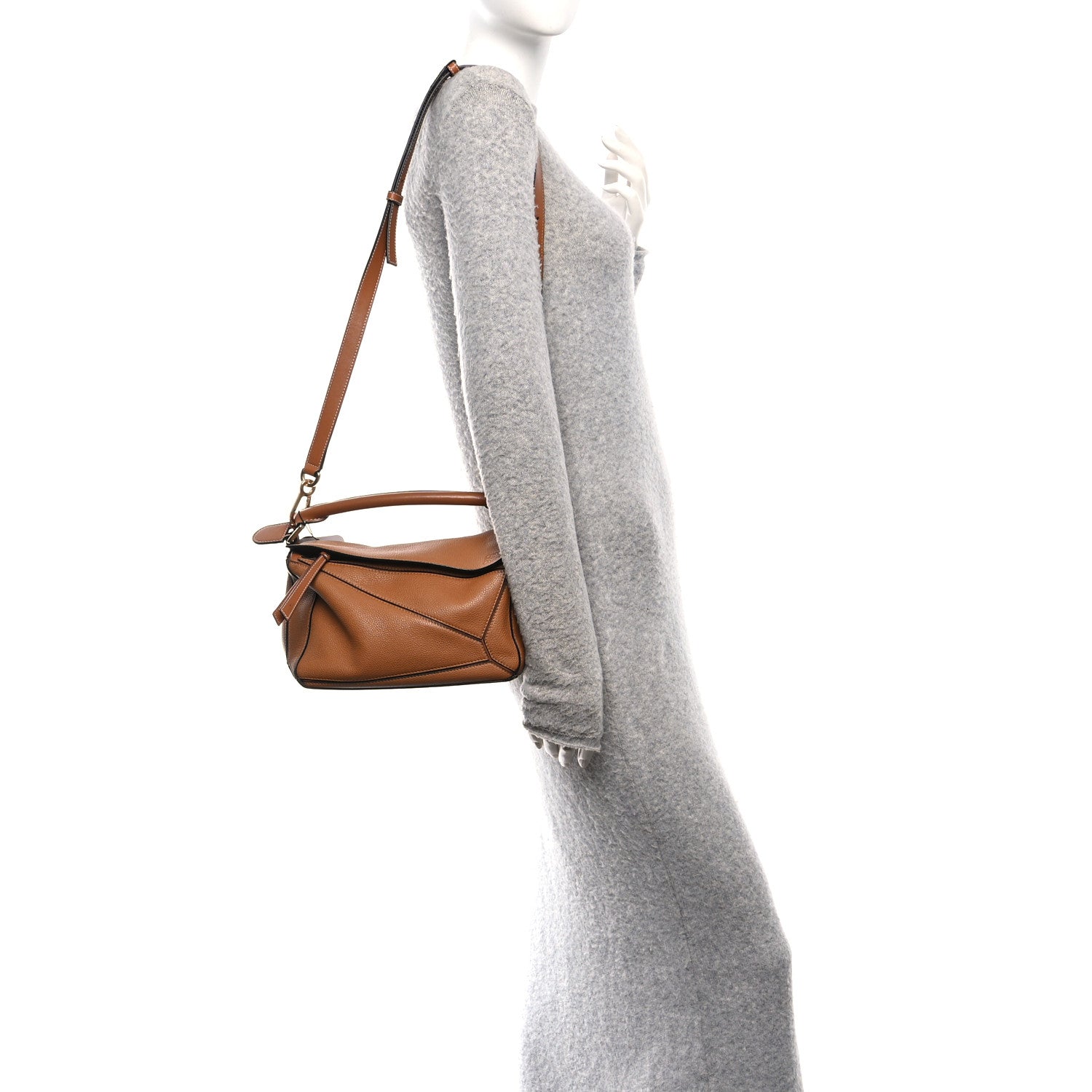 Loewe Calfskin Small Puzzle Bag Tan 2 of 13