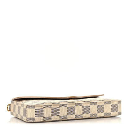 Louis Vuitton Damier Azur Pochette Felicie Chain Wallet Rose Ballerine 5 of 11