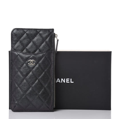 Chanel Iridescent Caviar Quilted Classic Flat Wallet Pouch Black 8 of 8