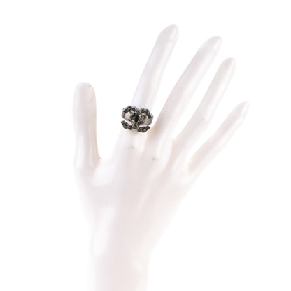 Chanel Ruthenium Crystal CC Ring Dark Grey 52 6.5 2 of 4