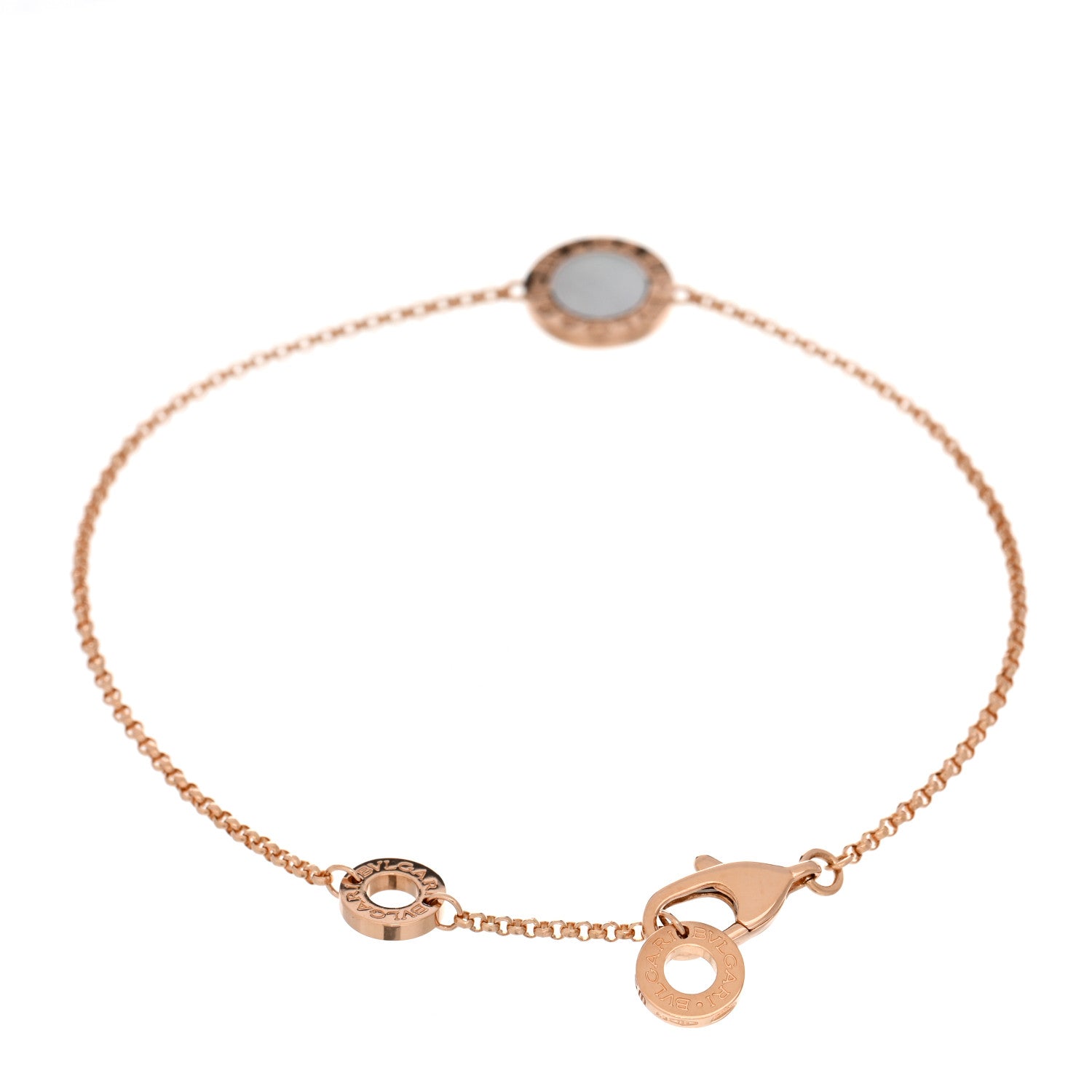 Bulgari 18K Rose Gold Mother of Pearl Bvlgari Bvlgari Engravable Bracelet SM 2 of 5