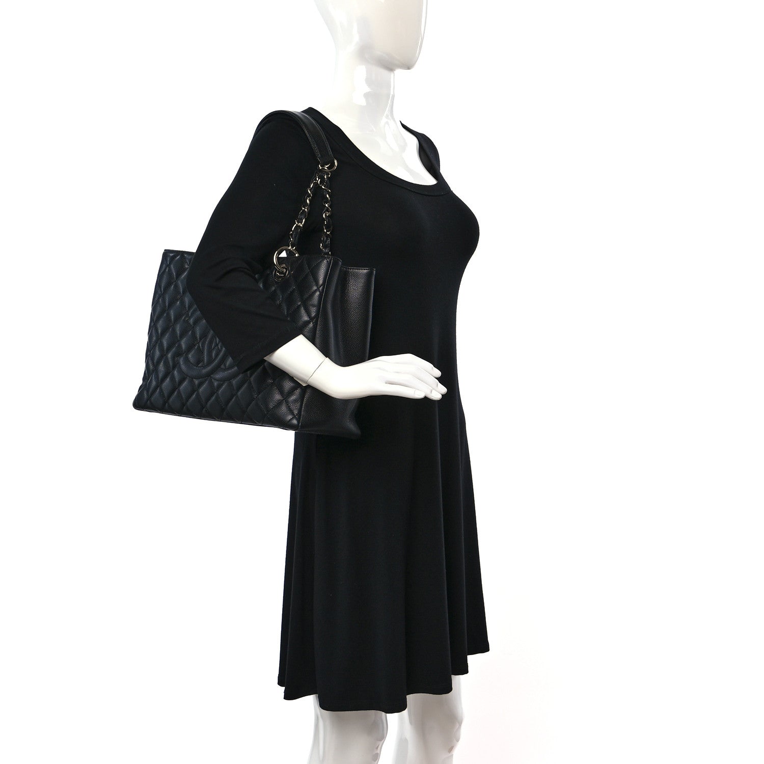 Chanel Caviar Quilted Grand Shopping Tote GST Black 2 of 10