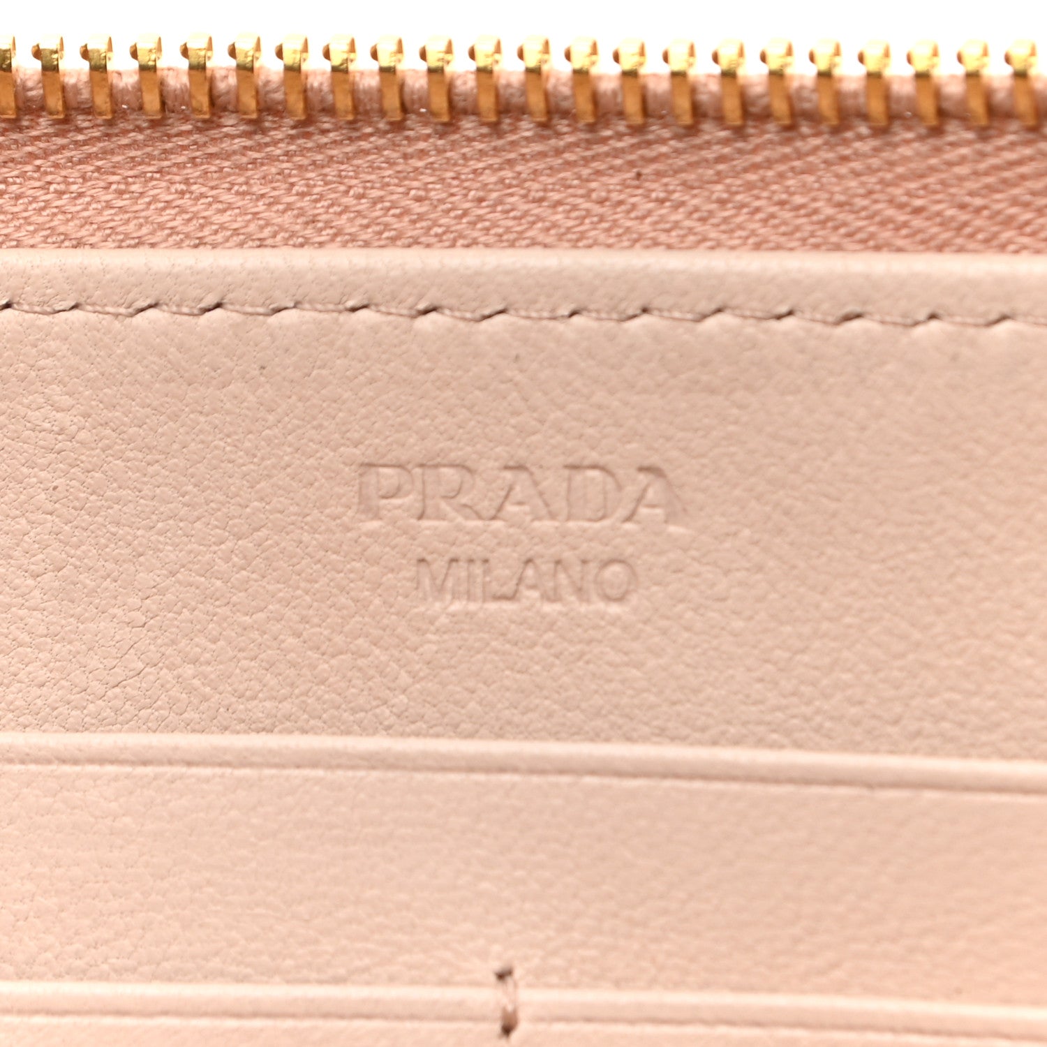 Prada Nappa Gaufre Zip Around Wallet Cipria 6 of 6