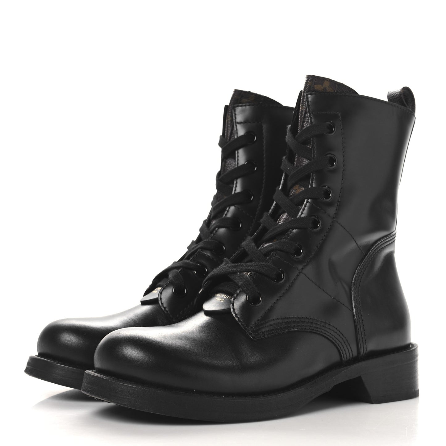Calfskin Monogram Metropolis Flat Ranger Boots 39 Black