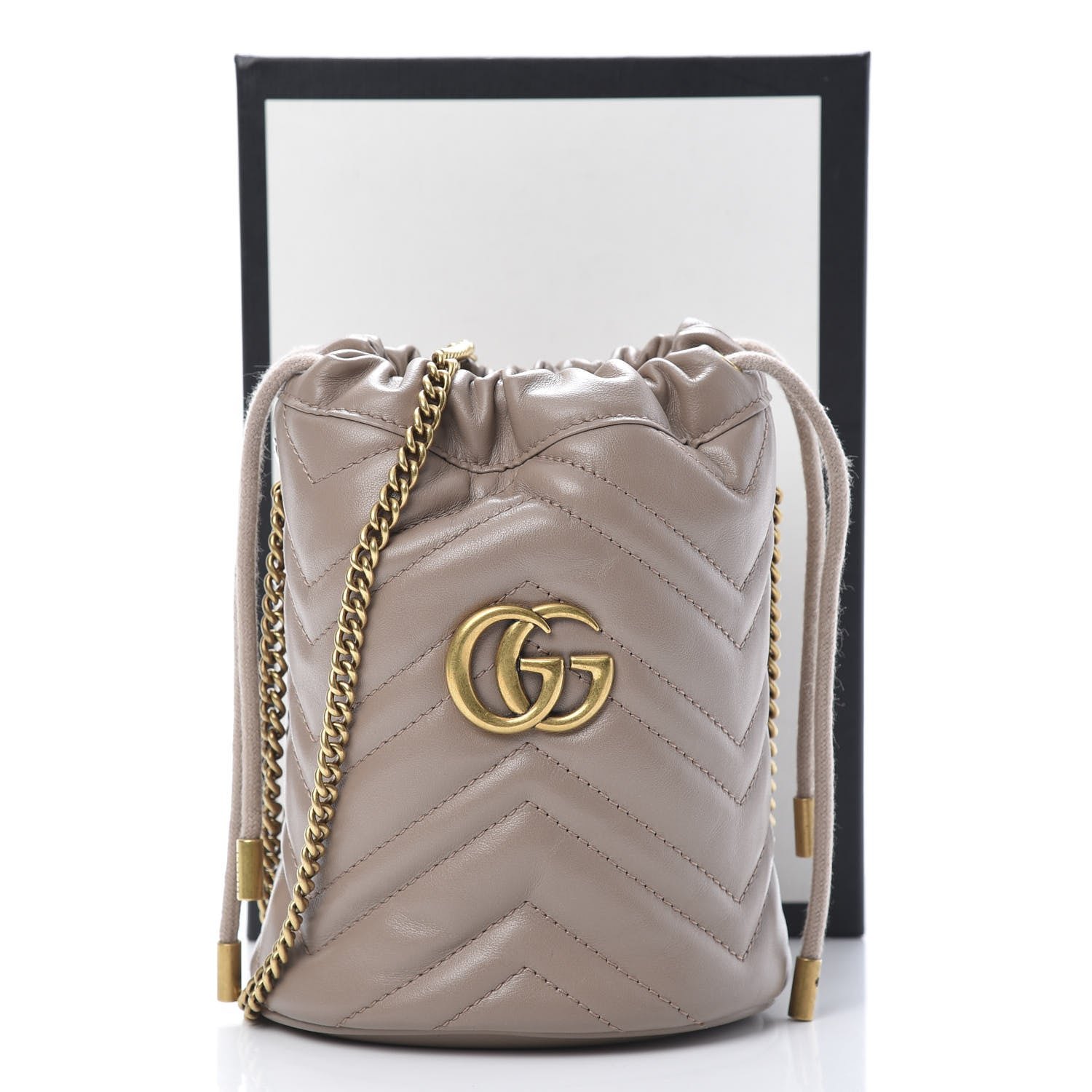 Gucci Calfskin Matelasse Mini GG Marmont 2.0 Bucket Bag Porcelain Rose 11 of 11