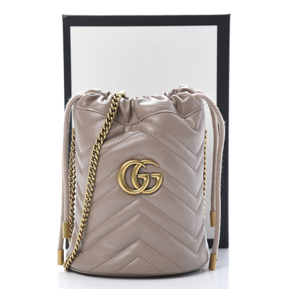 Gucci Calfskin Matelasse Mini GG Marmont 2.0 Bucket Bag Porcelain Rose 11 of 11