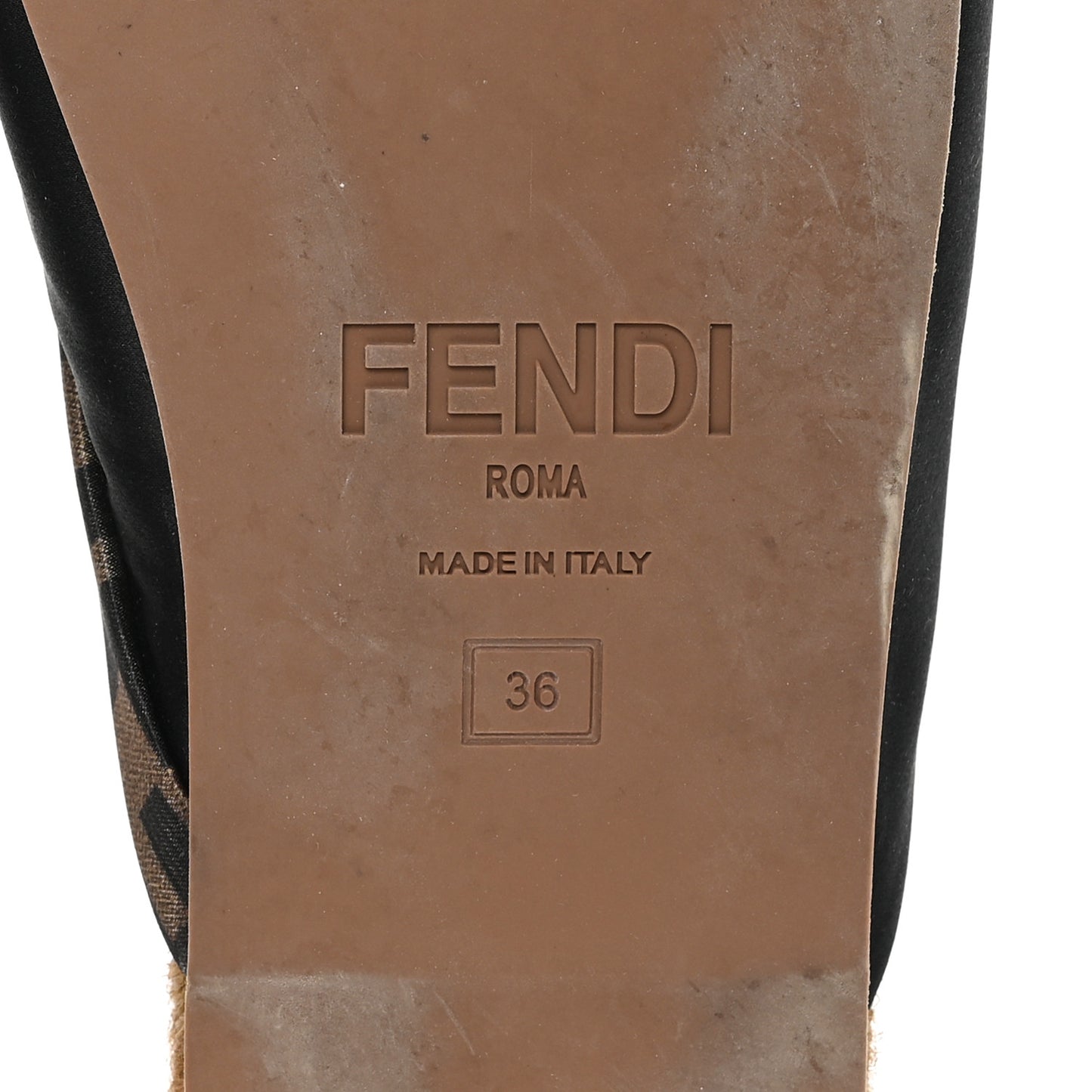 Satin FF Twist Espadrille Slide Sandal 36 Black Tobacco