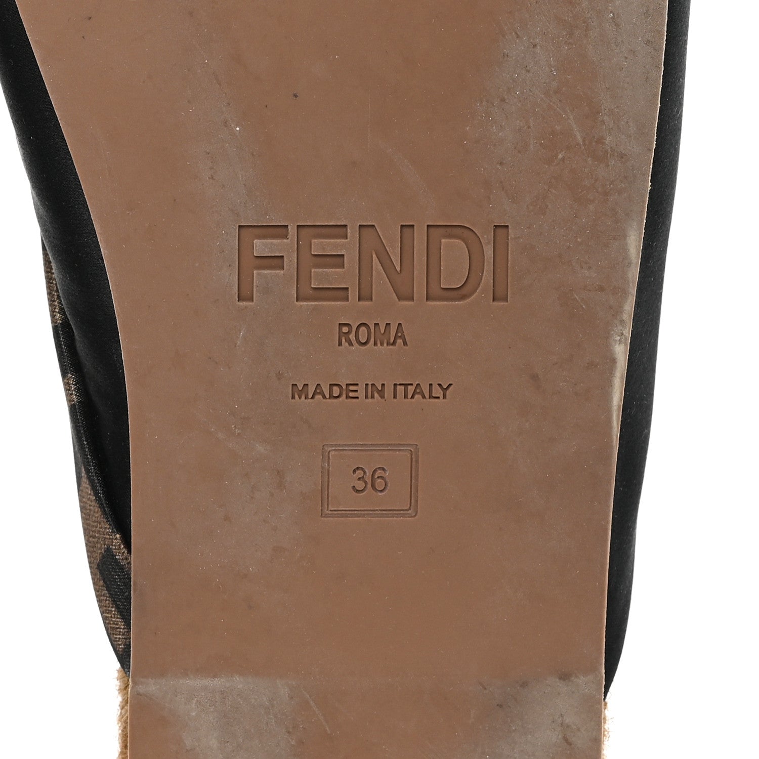 Fendi Satin FF Twist Espadrille Slide Sandal 36 Black Tobacco 7 of 9