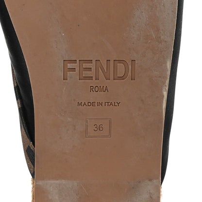 Fendi Satin FF Twist Espadrille Slide Sandal 36 Black Tobacco 7 of 9