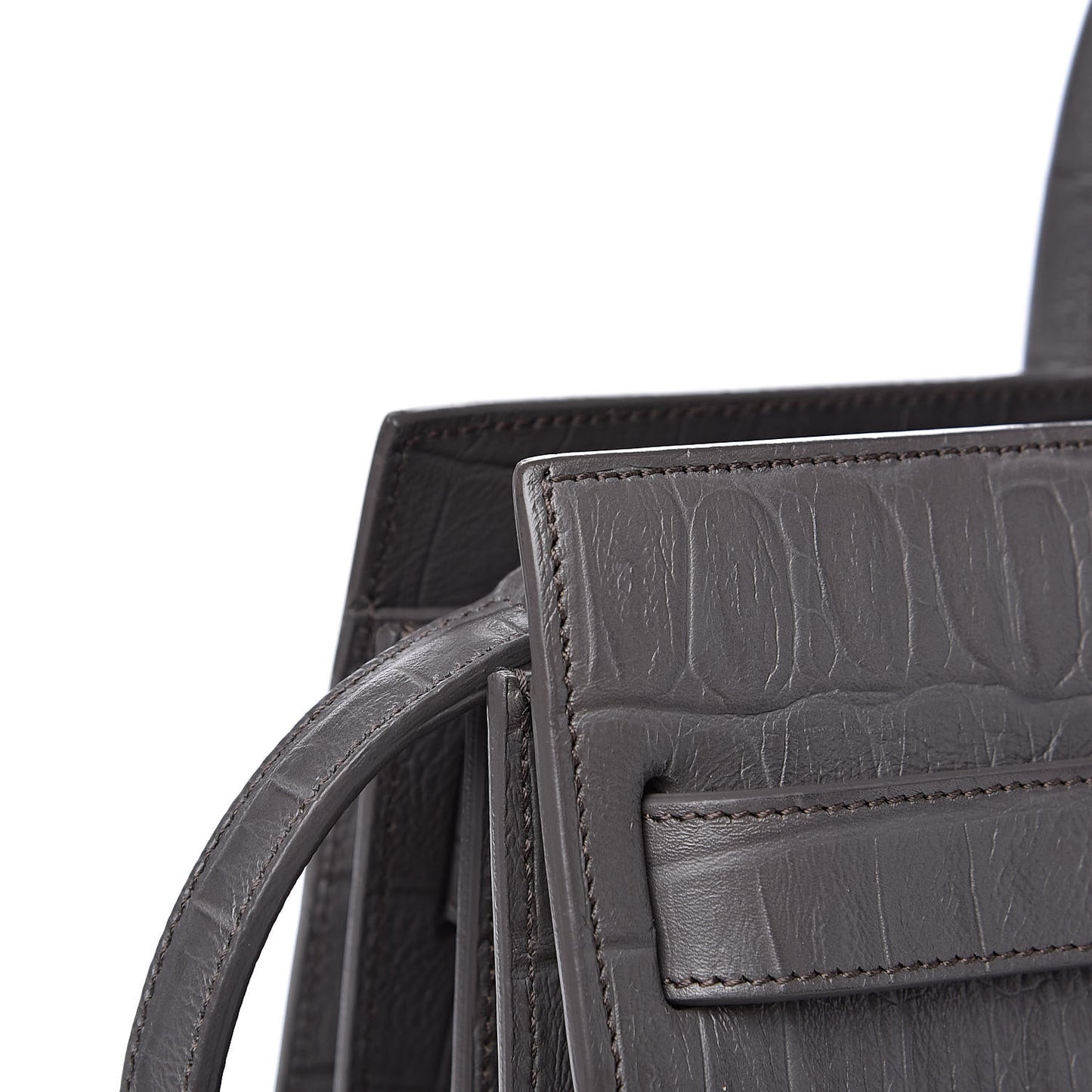 Calfskin Crocodile Embossed Small Sac De Jour Fog