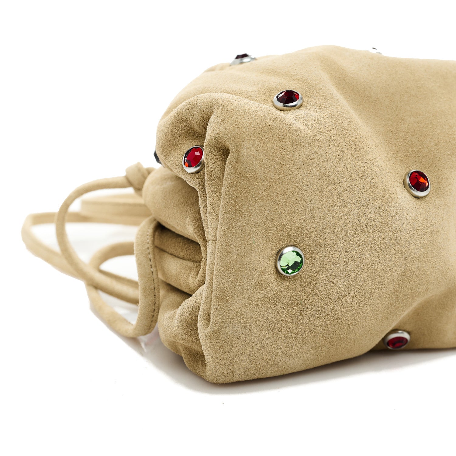 Bottega Veneta Suede Crystal Embellished The Mini Pouch Brown 9 of 10