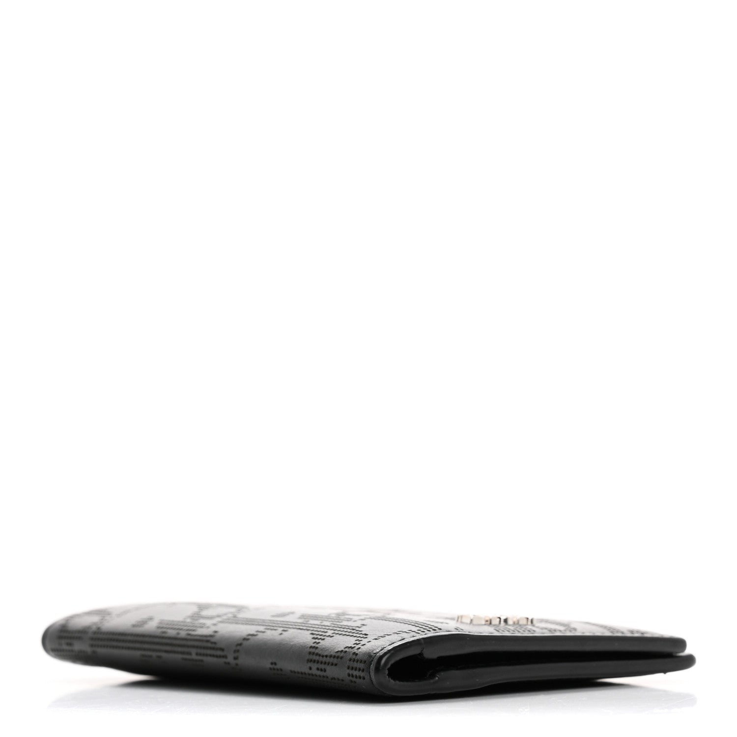 Christian Dior Calfskin Perforated Oblique Bi-Fold Card Holder Black 4 of 8