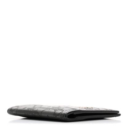 Christian Dior Calfskin Perforated Oblique Bi-Fold Card Holder Black 4 of 8