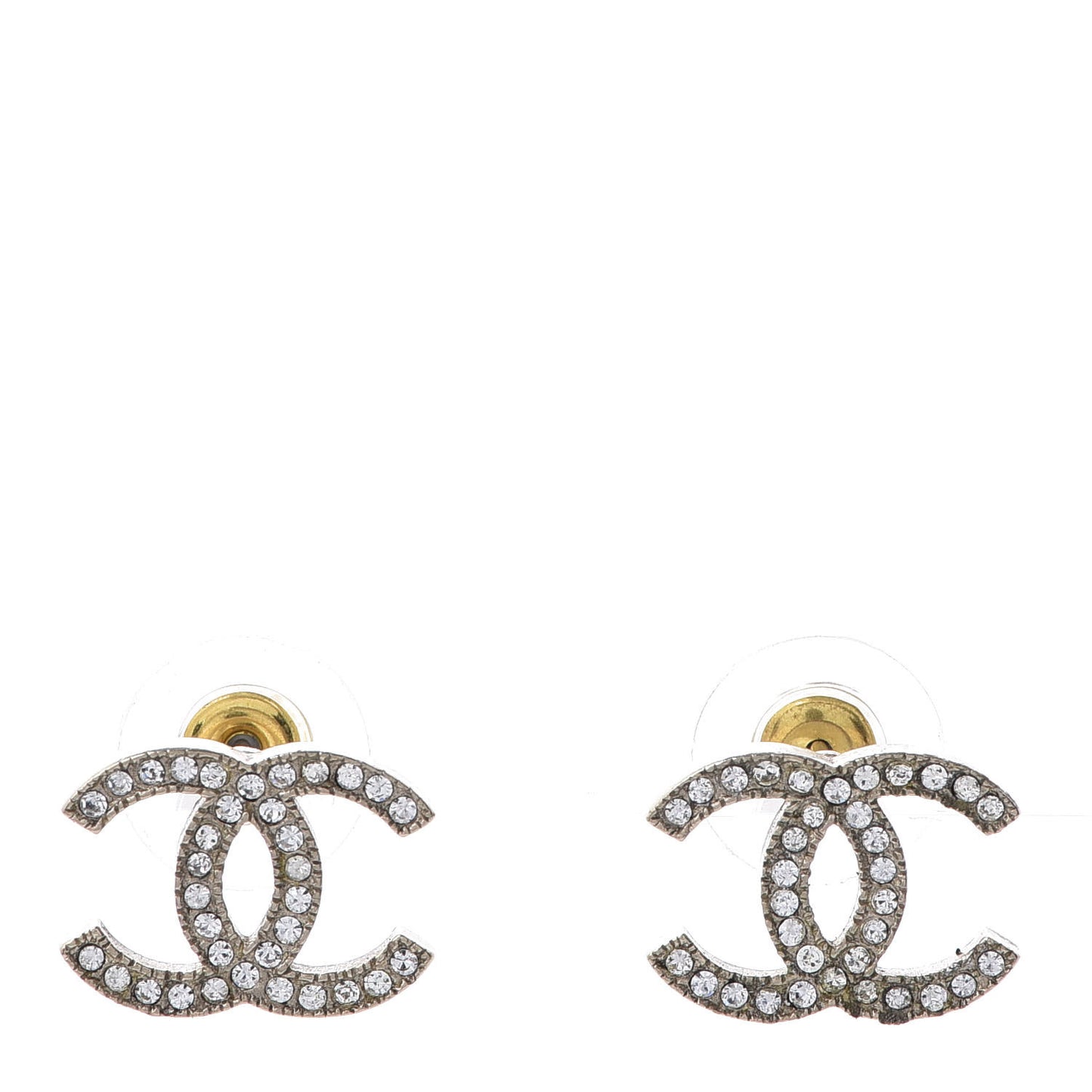 Crystal CC Earrings Light Gold