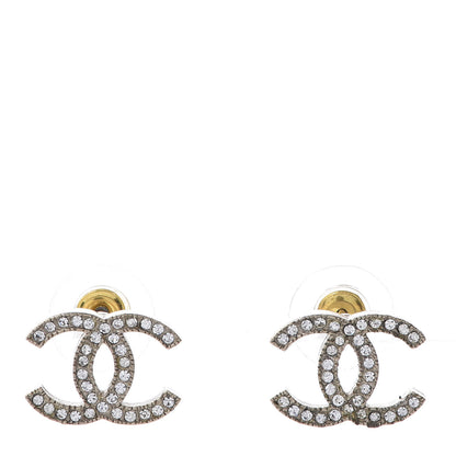 Chanel Crystal CC Earrings Light Gold 1 of 4