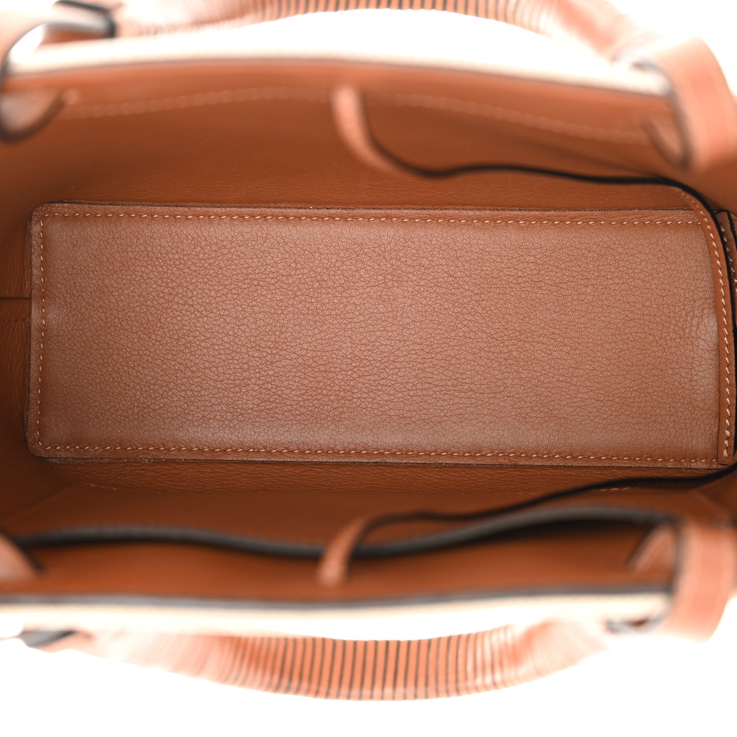 Canvas Calfskin Small Anagram Tote Ecru Tan