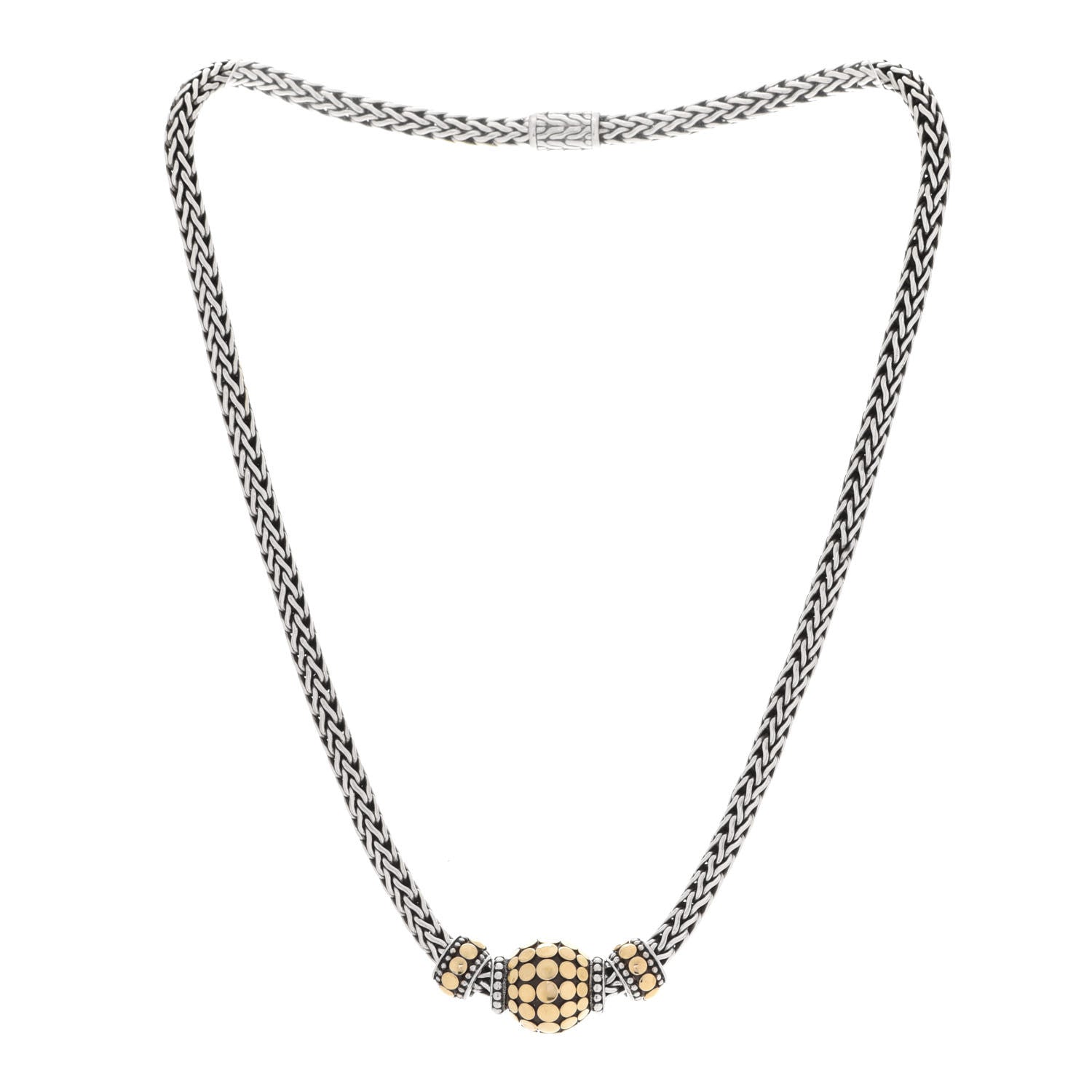 John Hardy Sterling Silver 18K Yellow Gold Dot Classic Chain Necklace 3 of 4