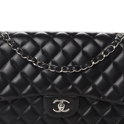 Chanel Lambskin Quilted Jumbo Double Flap Black 11 of 12