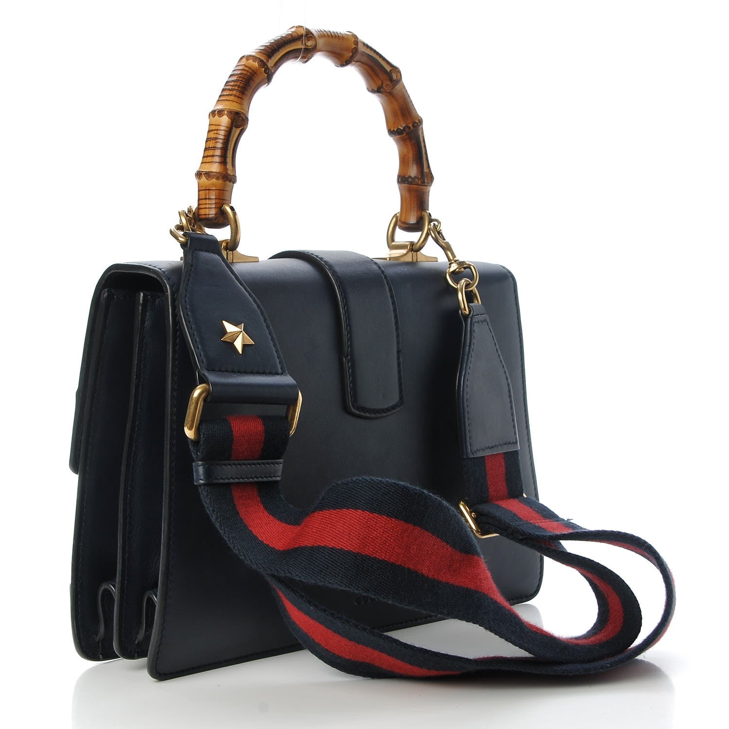 Gucci Moon Calfskin Bamboo Web Medium Dionysus Top Handle Bag Blue Emerald Hibiscus Red 4 of 10
