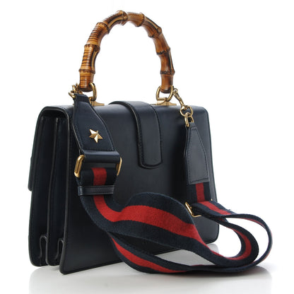 Gucci Moon Calfskin Bamboo Web Medium Dionysus Top Handle Bag Blue Emerald Hibiscus Red 4 of 10