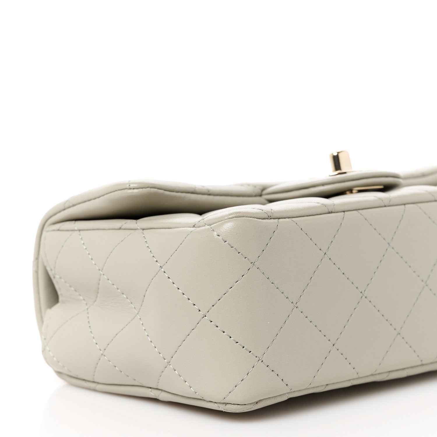 Chanel Lambskin Quilted Mini Rectangular Flap Grey 10 of 11