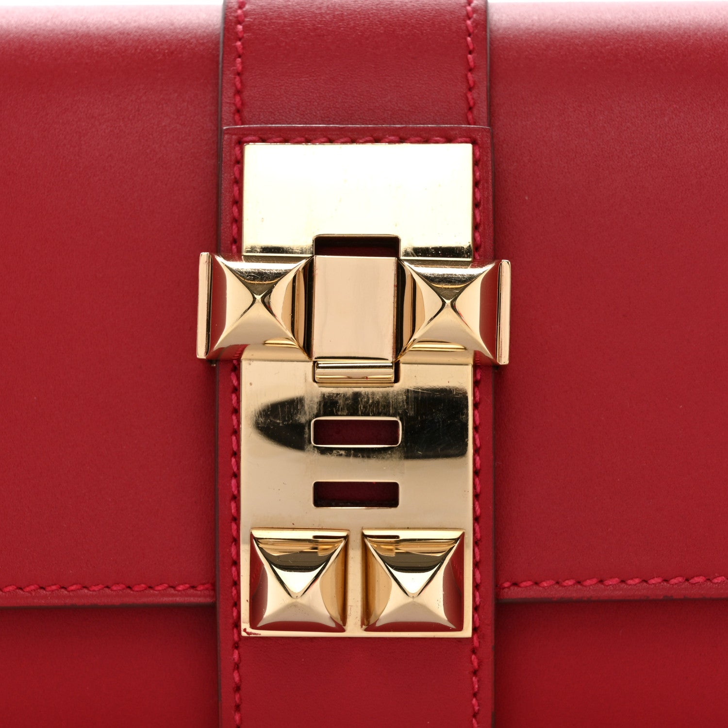 Hermes Tadelakt Medor 23 Clutch Rouge Vif 8 of 12