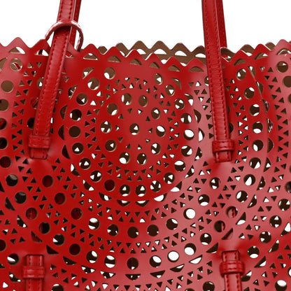 Alaia Calfskin Laser Cut Mina 32 Bag Red 8 of 10