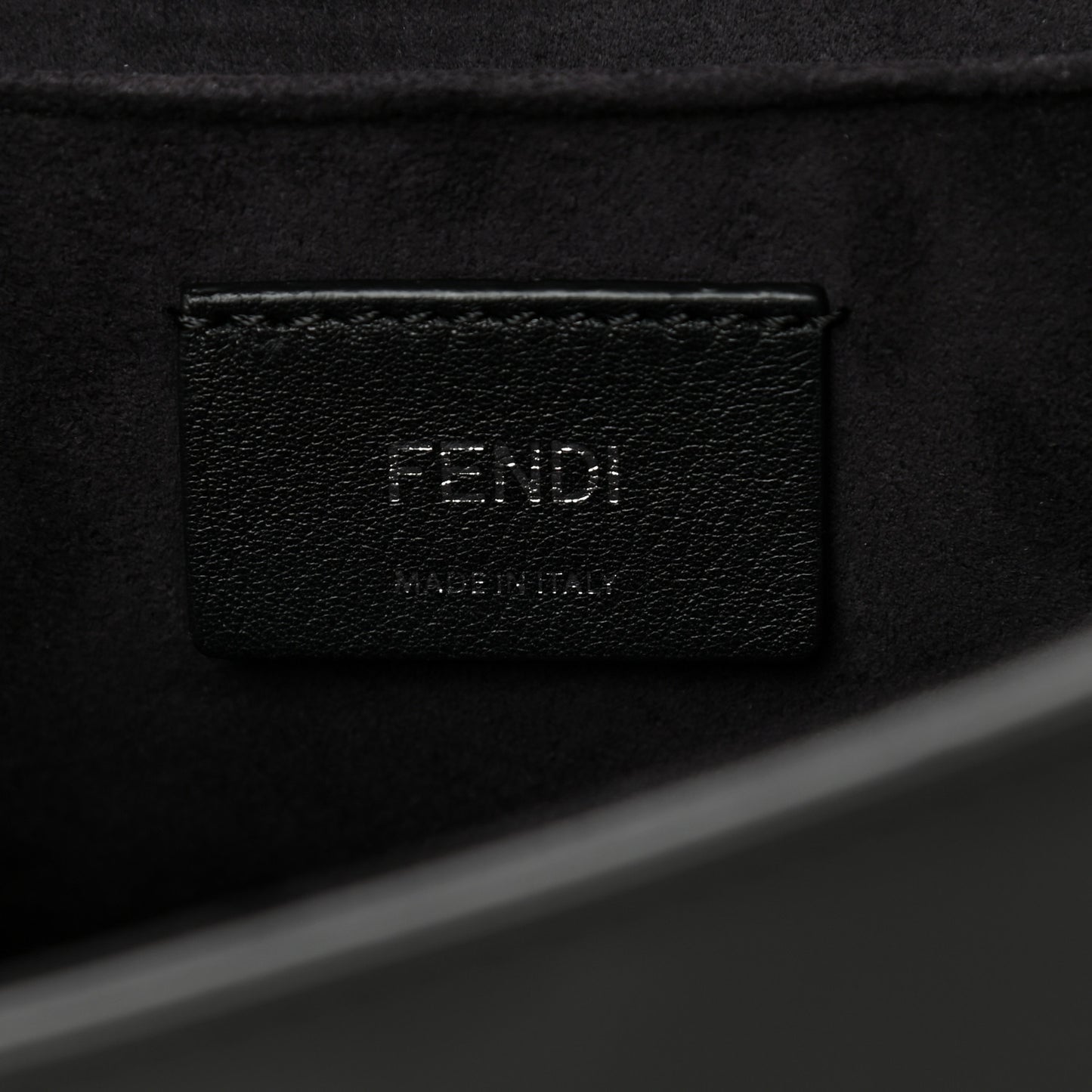 Vitello Century Velvet F is Fendi FF Kan I Shoulder Bag Black Tobacco