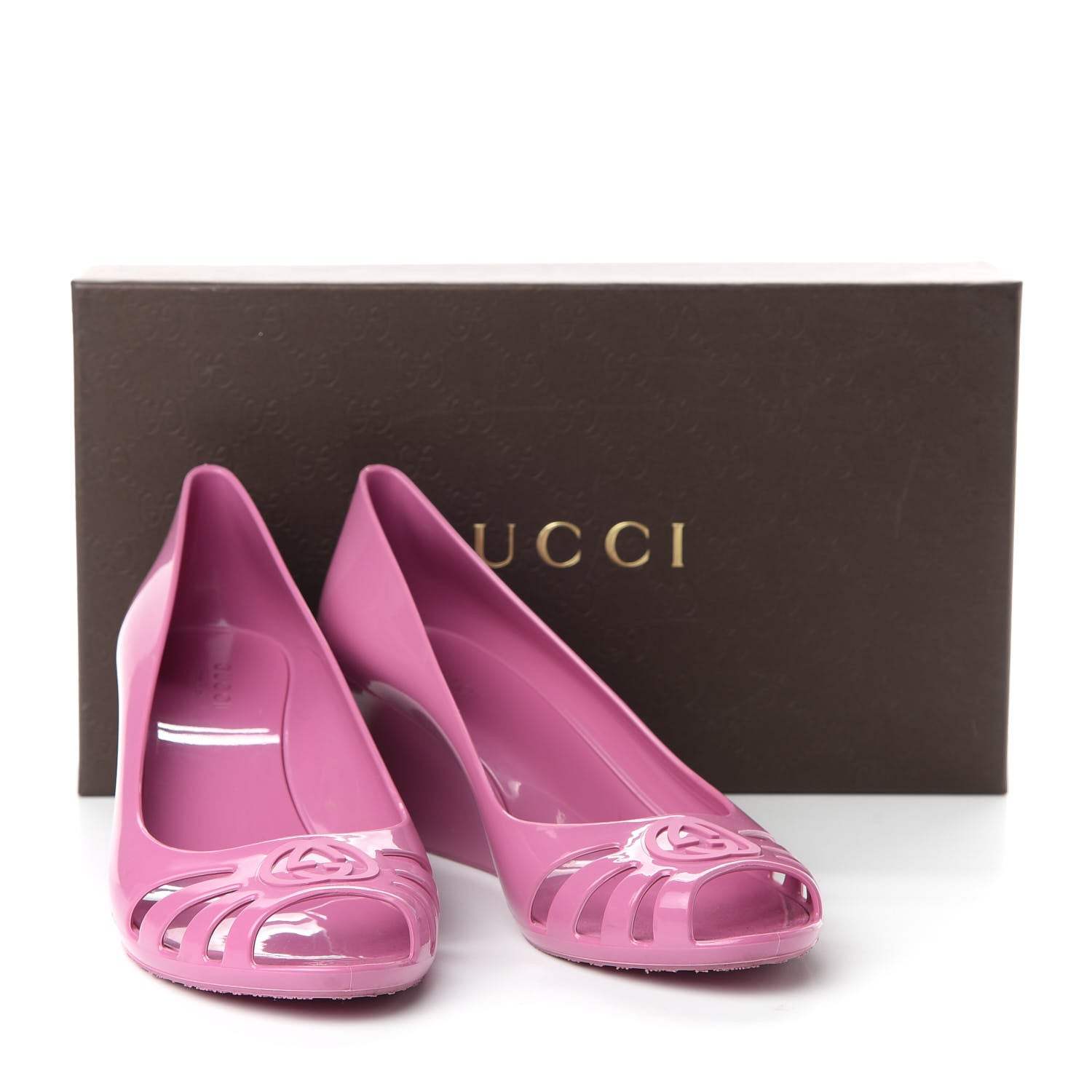 Gucci Rubber Jelly Marola Wedges 36 Fresia Rose 9 of 9