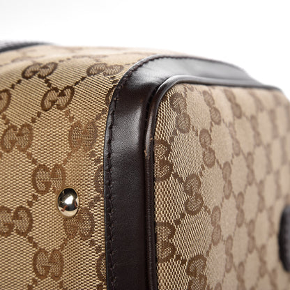 Gucci Monogram Vintage Web Medium Boston Dark Brown 9 of 11