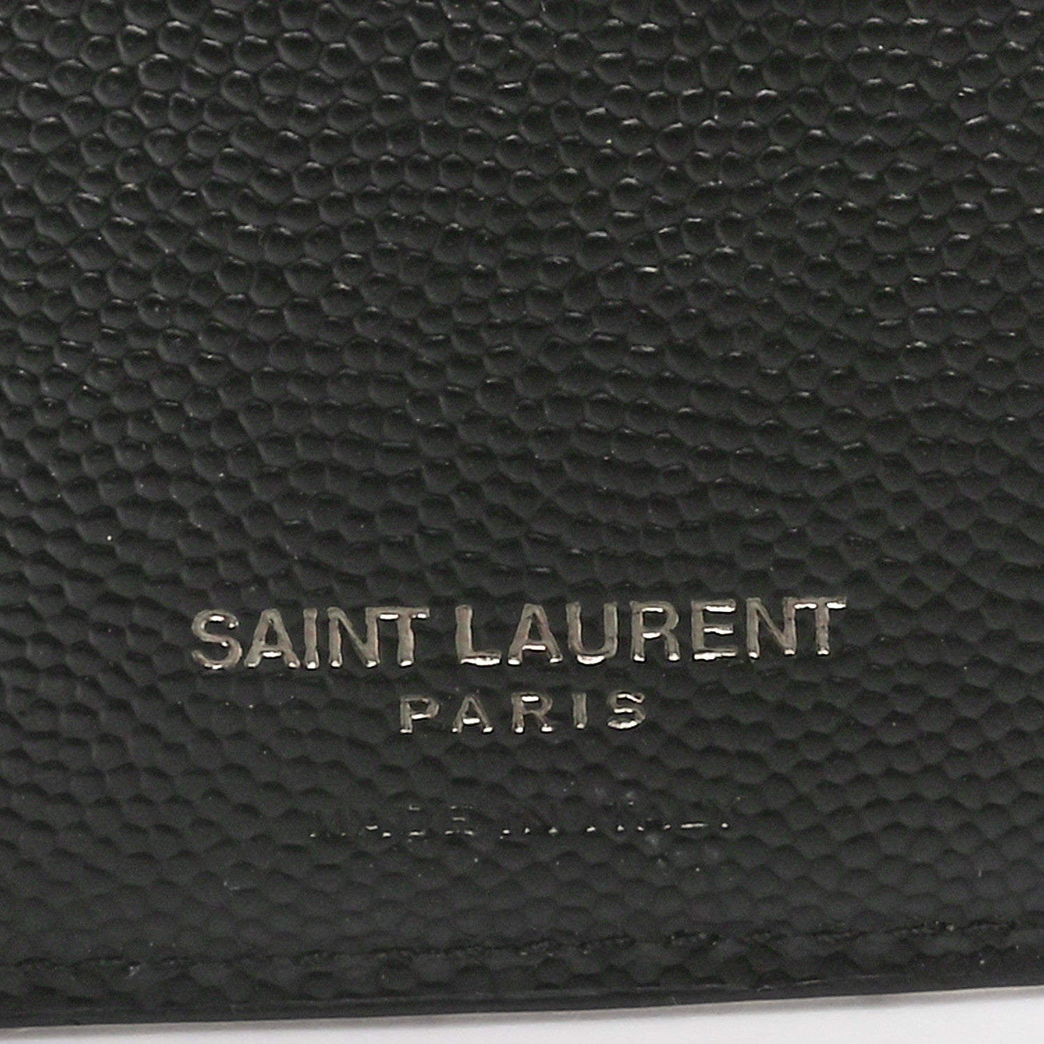 Saint Laurent Grain De Poudre Matelasse Chevron Monogram Monochrome Zipped Two-Part Wallet Black 7 of 9