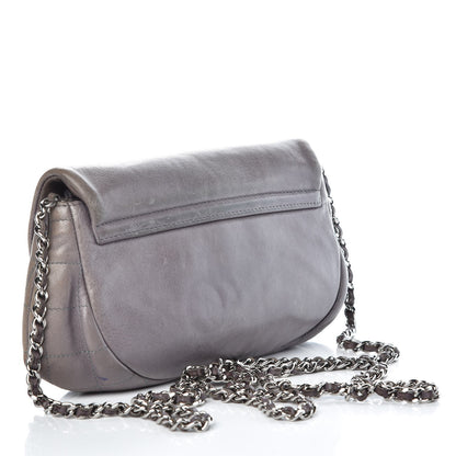 Chanel Lambskin Half Moon Wallet on Chain WOC Light Grey 3 of 11