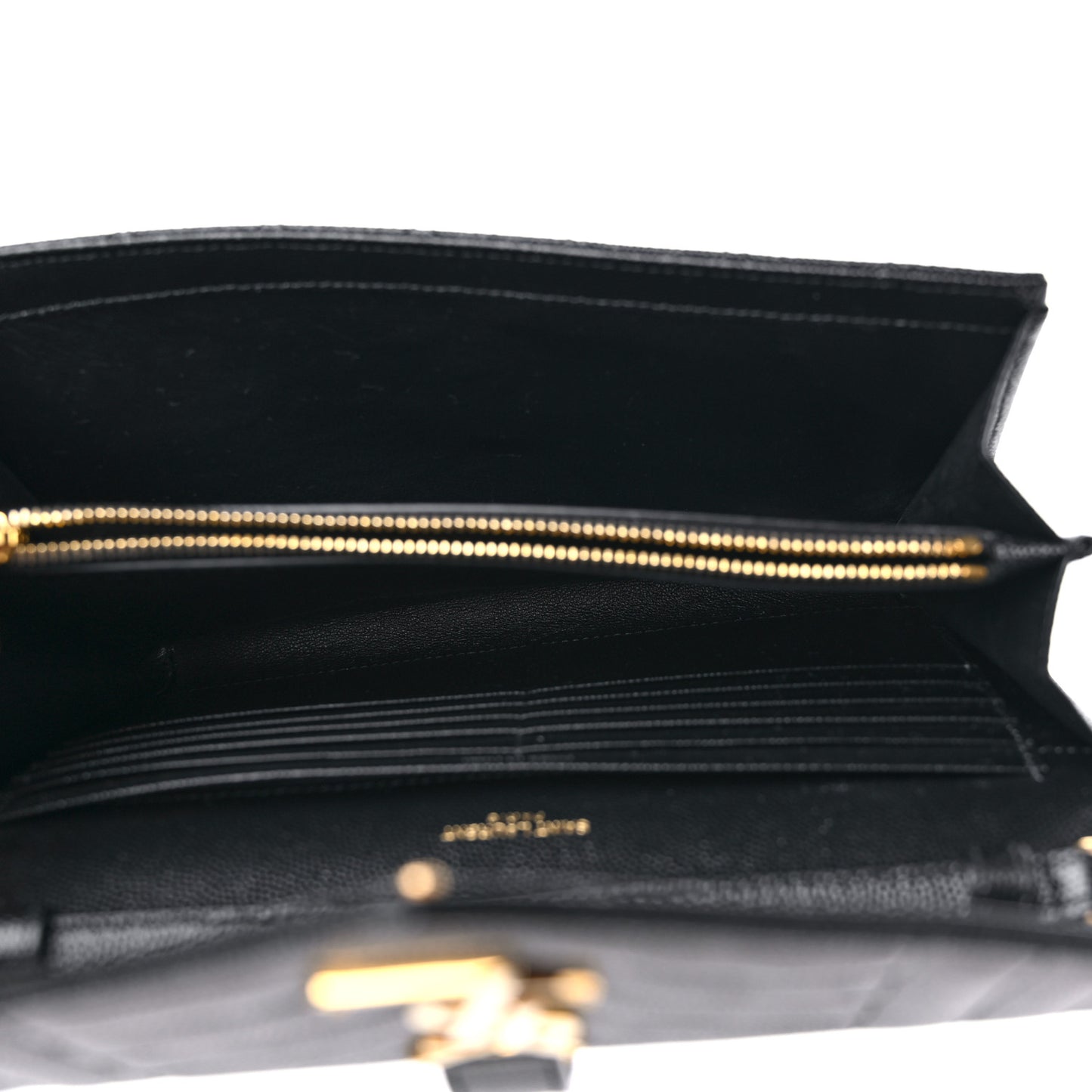 Grain De Poudre Mixed Matelasse Triquilt Monogram Chain Wallet Black