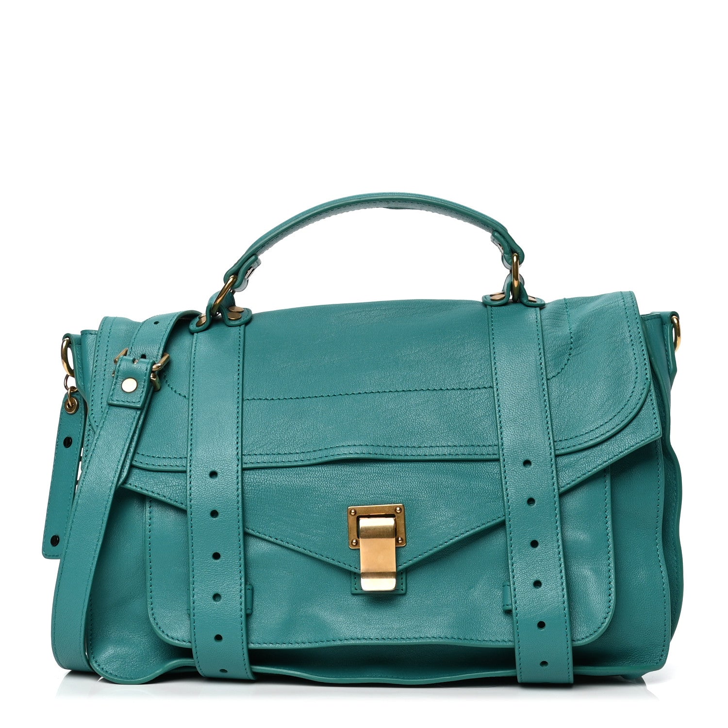 Proenza Schouler Lambskin Medium PS1 Satchel Emerald 1 of 5