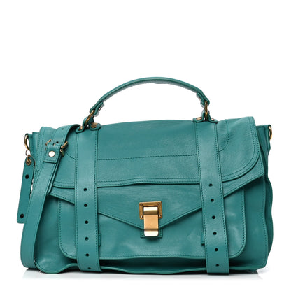 Proenza Schouler Lambskin Medium PS1 Satchel Emerald 1 of 5
