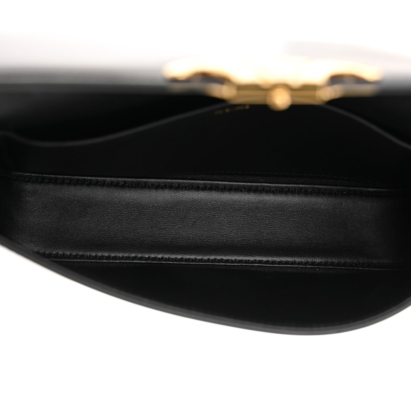 Shiny Calfskin Triomphe Shoulder Bag Black
