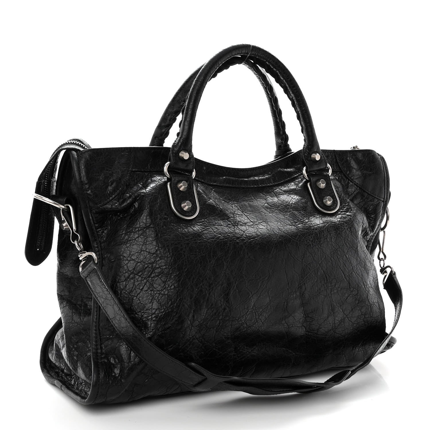 Balenciaga Agneau Silver Metallic Edge Hardware City Black 3 of 9