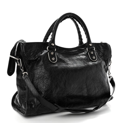 Balenciaga Agneau Silver Metallic Edge Hardware City Black 3 of 9