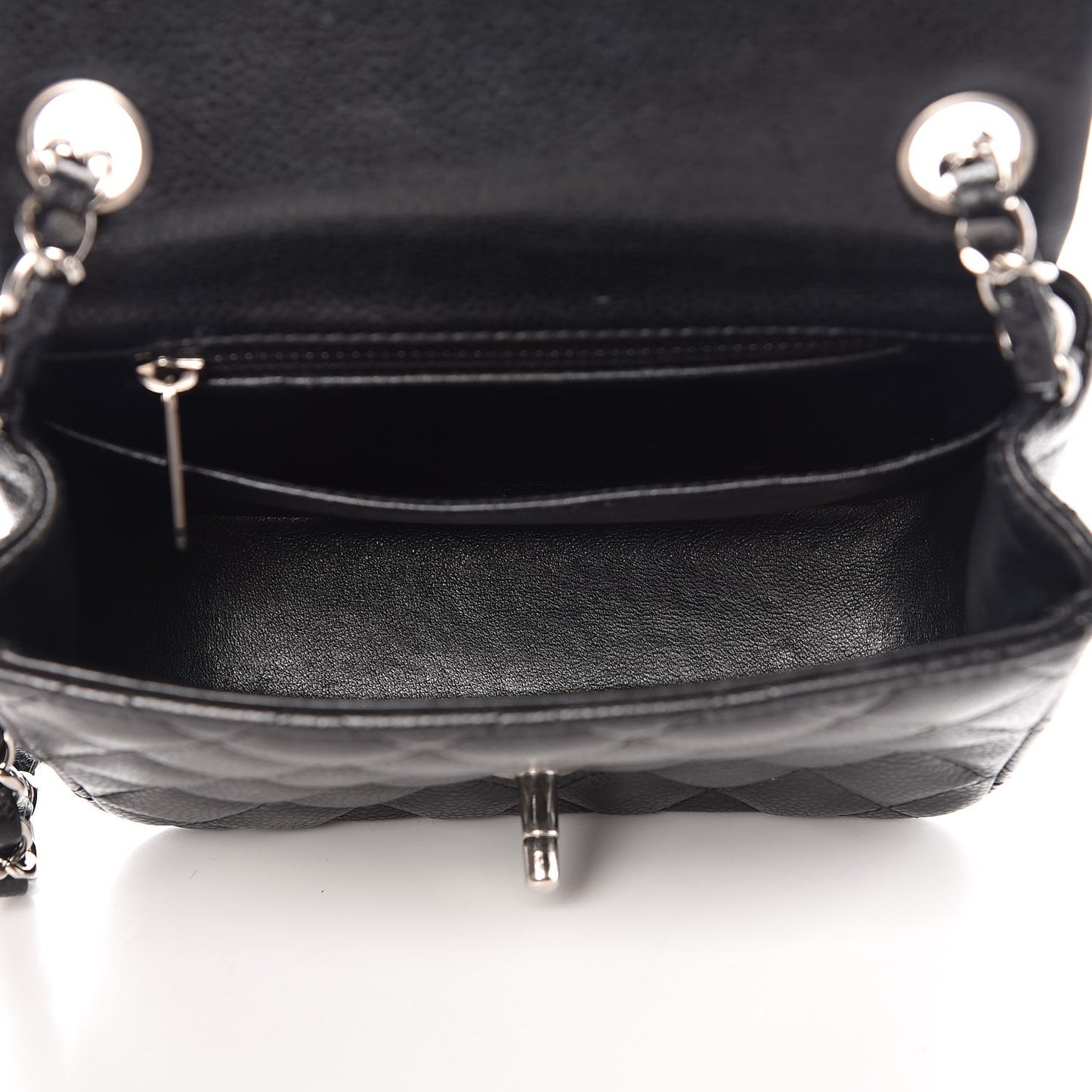 Caviar Quilted Mini Square Flap Black